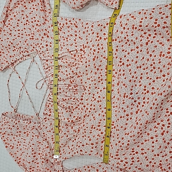 Cotton Candy LA pink floral summer dress, Size M open tie back pink red - Picture 11 of 13